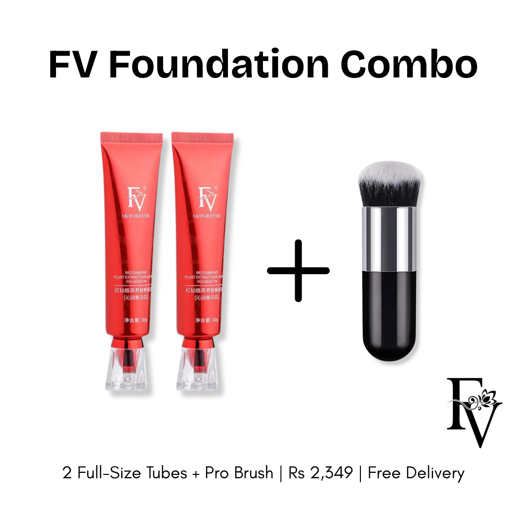 FV Foundation Combo – 2 Shades + Pro Blending Brush | Free Delivery