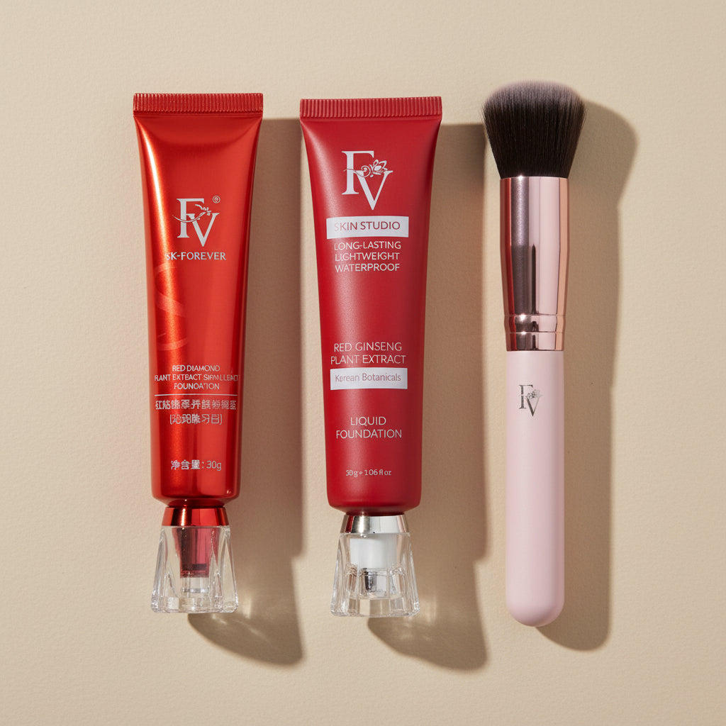 FV Complete Routine Bundle – Classic & Premium Foundation with Kabuki Brush