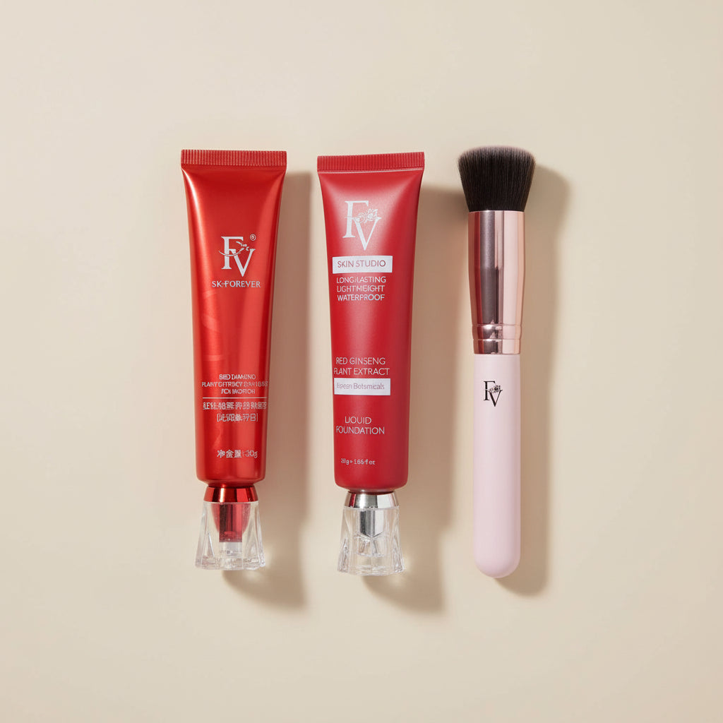 FV Complete Routine Bundle – Classic & Premium Foundation with Kabuki Brush