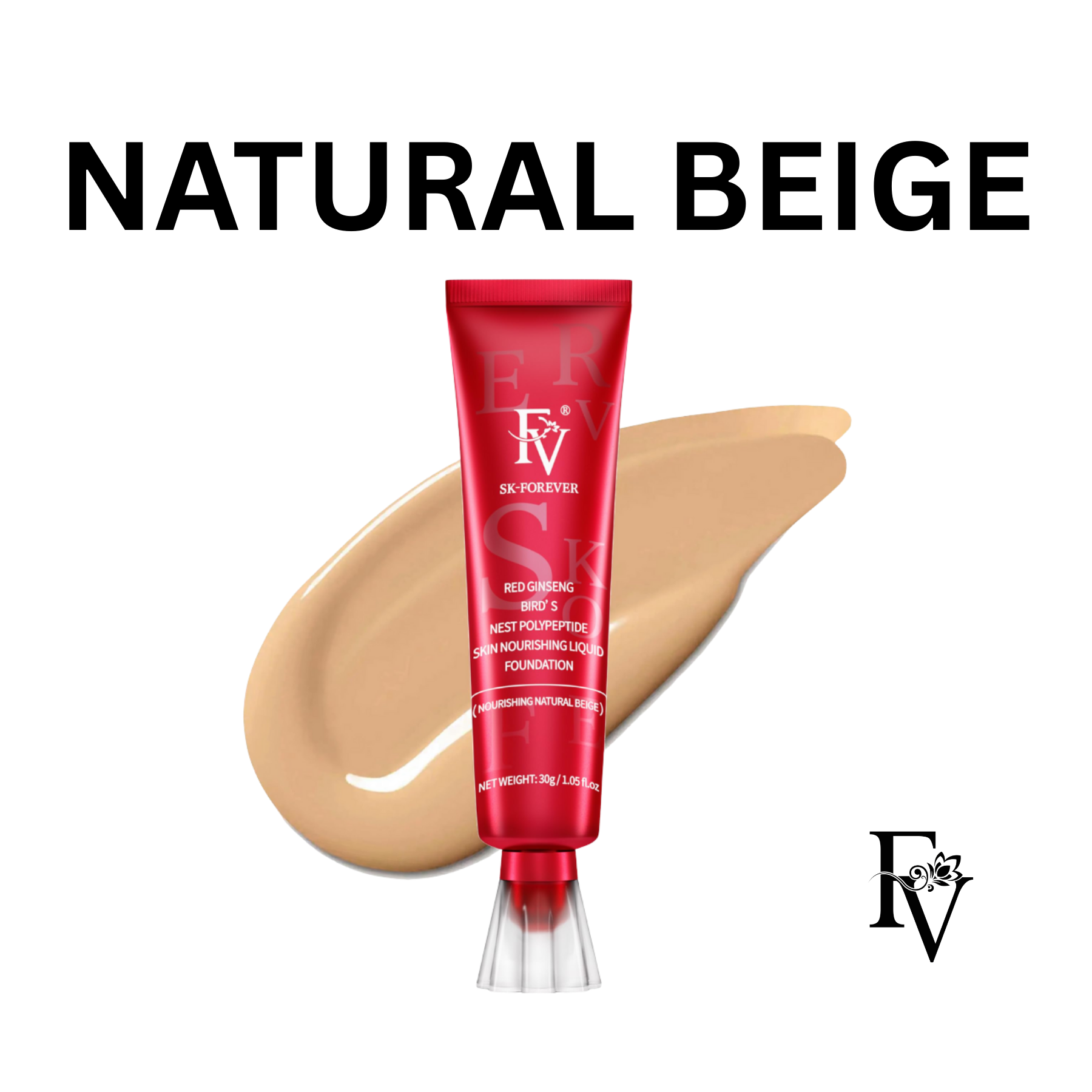 FV Foundation Matte Finish – Shade Natutal Beige– 30ml Bottle