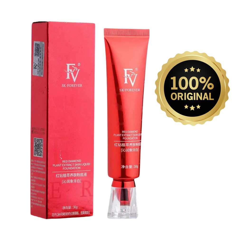FV Foundation Packaging – Rose Gold Box with 30ml Bottleside by side.